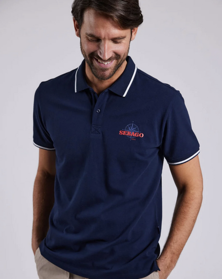 Compass Polo Pique herre Navy SEBAGO - Flere str!