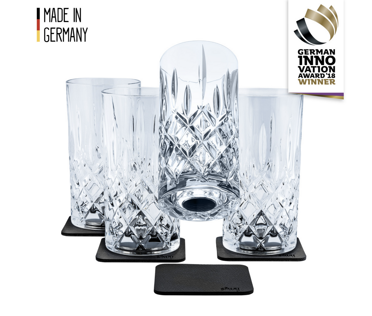 Longdrinkglas Nachtmann Krystalglas Magnetisk fra Silwy