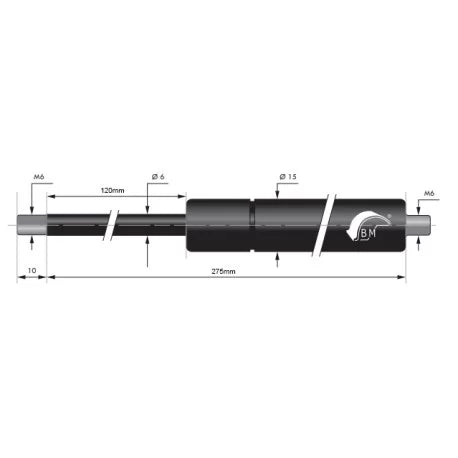 Gasfeder 120 mm 6/15 mm