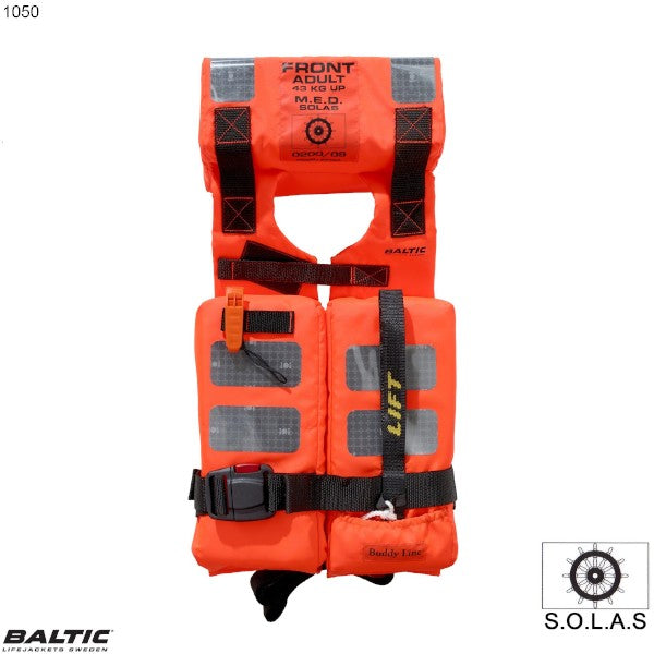 Redningsvest SOLAS 2010-BALTIC 1050 voksen 43+ kg. orange 